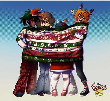 Christmas art if the Genesis Gang